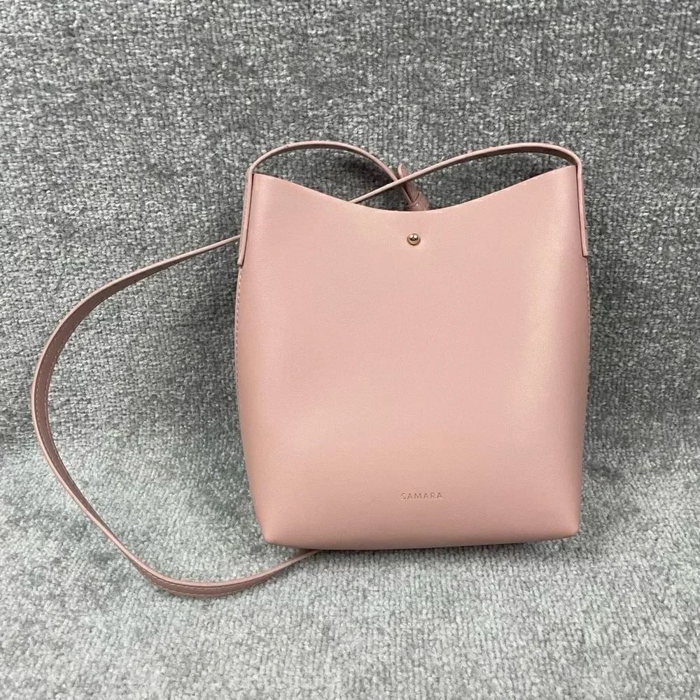 Samara Peony Pink Crossbody Adjustable Vegan Leather Medium Shoulder Bag
